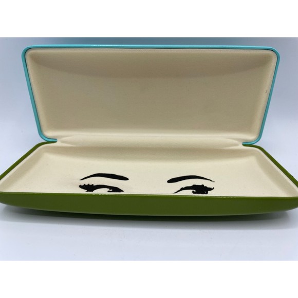 KATE SPADE New York Eyeglass Case Hard Clam Shell GREEN/BLUE - Picture 5 of 9